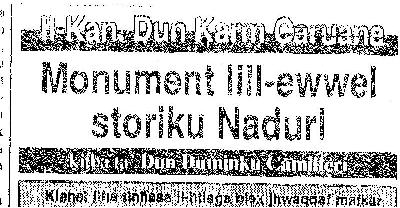 Headline from il-gens newspaper Headline from il-gens newspaper